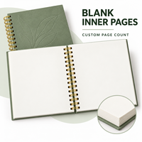 Cuaderno Espiral Botánico Personalizado LABON, Cubierta Texturizada, Logotipo en Relieve Dorado, Páginas en Blanco, Encuadernación con Alambre Dorado