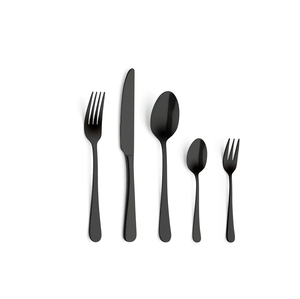 Ensemble de couverts en acier inoxydable noir mat de 5 pièces cuillère de table cuillère à thé fourchette fourchette à fruits utiliser au meilleur prix - Product Image 4