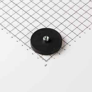 Sistema magnetico gommato Ø43x6mm con boccola filettata - Product Image 1