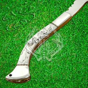 Hacha Barbuda personalizada de acero Tang D2 para caza, mango de resina Tomahawk, hacha Real con Funda de cuero, regalo Ideal - Product Image 6