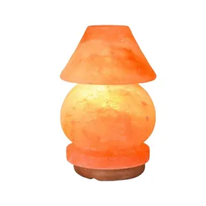 Lamp shaped Crystal Himalayan Salt Lamp Natural hand carved small size Red Salt Lamp for home decor / gift with bulb custom logo