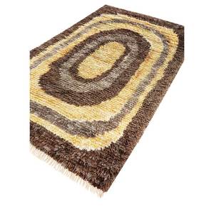 Zuri Gold Hand Knotted <b>Wool</b> Rug-Paem-699 Abstract Pattern 9x12 Rectangle for Home Entryway Living for Hallway Puzzle Handmade - Product Image 2