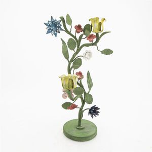 Candelabro Floral de Metal Forjado a Mano, Decorativo, con Múltiples Cabezas, Estilo Nórdico Creativo, Adorno de Mesa - Product Image 1