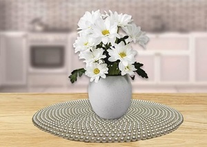 Haute qualité Design géométrique verre perlé couture broderie Pad Glam Style napperon pour cuisine maison décor de table - Product Image 6