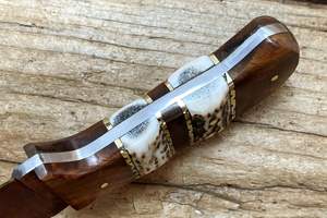 Cuchillo de Caza de Acero de Damasco de Hoja Fija de Calidad Premium con Funda de Cuero Sólido, Compatible con OEM, Garantía de 3 Años para Camping al Aire Libre - Product Image 4