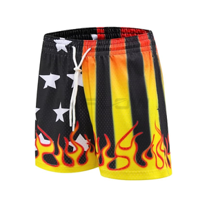 Logo personnalisé Pantalon court droit à séchage rapide pour homme Short de sport en maille de basket-ball uni Short en maille vierge pour homme - Product Image 3