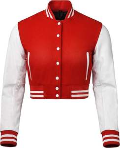 เสื้อแจ็คเก็ตวาร์ซิตี้แบบสั่งตัดสำหรับผู้หญิง สไตล์เบสบอล แบบนักเรียนมัธยมปลาย รับผลิตแบบ OEM ODM ปักลายย้อมสี ผ้าขนสัตว์/โพลีเอสเตอร์ - Product Image 1
