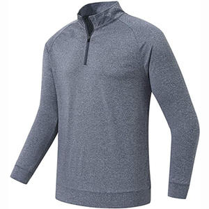 Alta calidad de fábrica para hombre 1 4 zip pullover sudadera cuarto zip manga larga pulóver camisas para hombre - Product Image 2