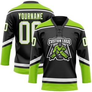 Maillot de hockey sur glace personnalisé avec logo, 100% polyester, manches longues, col en V, respirant, séchage rapide, maillot de hockey lavé - Product Image 2