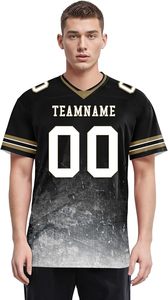 2025 nouveaux designs maillots de football américain pour hommes maillot d'équipe respirant imprimé à manches courtes pour adultes - Product Image 3