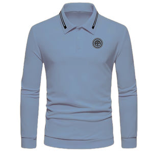 Camiseta de manga larga unisex para Polo, estampado personalizado para hombre, logotipo bordado, algodón de alta calidad, poliéster, tallas grandes, liso, en blanco - Product Image 4