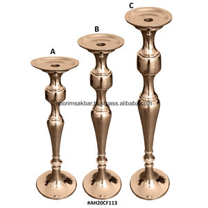 Soporte de vela individual moderno hecho a mano diseño Chapado en cobre para el hogar y decoraciones de boda Impresión de Navidad personalizada - Product Image 1