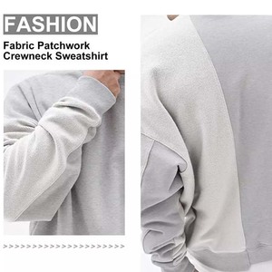 Customized Two Color Block <b>Men</b> Sweatshirt Street Wear Man Light Colors Winter Wears Warm 100% Cotton Sweatshirts Basics - Product Image 5