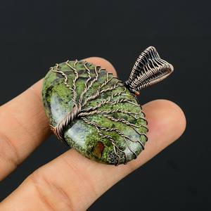 Natural Dragon Blood Jasper Life Of Tree Wire Wrap Cobre Trabajo Diseñador único Amante de la naturaleza Colgante Collar Todos Los tamaños disponibles - Product Image 6