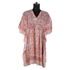 Bloc imprimé sans manches Maxi coton indien Maxi robes pour femmes KFCS165 coton été Maxi robe 100% organique porter concepteur - Product Image 5