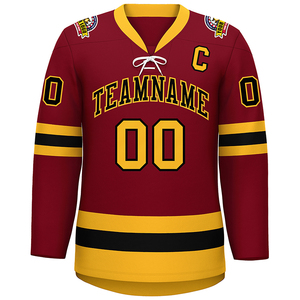 Ventes en gros de maillots de hockey sur glace personnalisés OEM, logo personnalisé, maille respirante, uniformes de hockey sur glace vierges pour équipe - Product Image 3