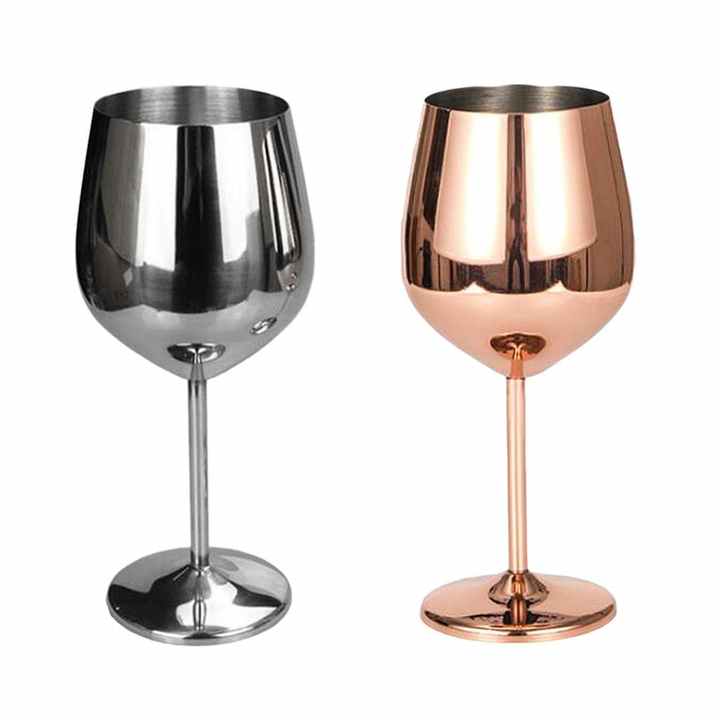 Unbreakable Stainless Steel Goblet Wine Glasses Portable Metal for Travel Camping Pool Colorful Unique Cool Design