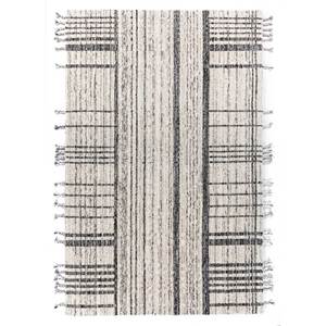 พรมขนสัตว์ทอมือลายทางสีงาช้าง ขนาด 9x12 ฟุต รูปทรงสี่เหลี่ยมผืนผ้า ทำจากฝ้ายออร์แกนิก เหมาะสำหรับห้องนั่งเล่น ห้องโถง หรือห้องวัยรุ่น รุ่น Hwl-133 - Product Image 1