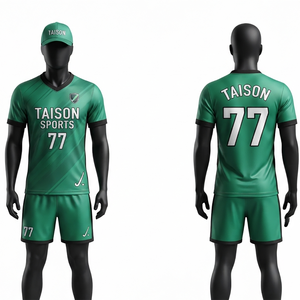 Uniforme de Hockey sobre Césped para Hombre, Premium, 180 GSM, Poliéster que Absorbe la Humedad, Paneles en Contraste Verde y Negro, Logotipo Personalizado Impreso - Product Image 1