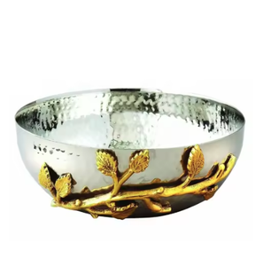 Vaisselle Bols de service ronds Bols à salade martelés en argent antique Ustensiles de cuisine Bols à fruits de superbes collections Vente chaude - Product Image 6