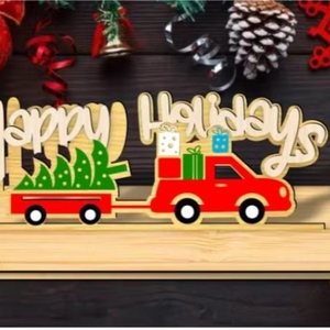 Camión Rojo Vintage Iluminado, Decoración Navideña para Mesa, Centro de Mesa, Adornos Navideños Vintage al Mejor Precio - Product Image 3