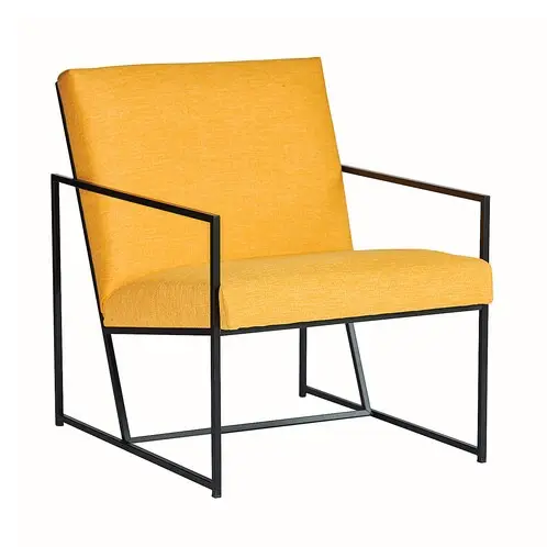 Moderner Luxussessel Einzel-Sofa-Sessel mit Metallrahmen und Kissen Wohnzimmer-Sessel Sofa Freizeit
