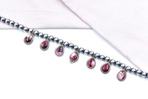 Collar Hecho a Mano Rosa Dalia Turquesa Plata Esterlina Ajustable con Rodio y Chapado en Oro - Product Image 2
