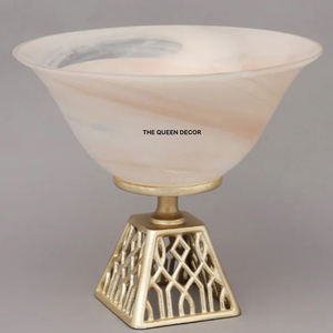 Modern Metal Decorative <b>Bowl</b> With Stand For Home Decor Fancy Style Looking For Elegant And Durable Accessories - Product Image 4