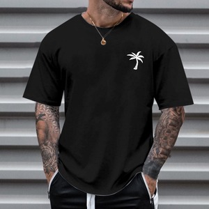 Vente en gros de vêtements noirs pour hommes 100% coton T-shirts amples Boxy T-shirt personnalisé avec logo écran 3d pour hommes - Product Image 2