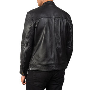 Chaqueta de cuero para hombre al por mayor OEM, con logo personalizado, ajuste slim, a la moda, para motocicleta, proveedor a granel, chaqueta de motociclista de tendencia para hombre - Product Image 5