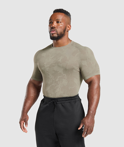 Chemises de compression de fitness de qualité supérieure pour hommes, en polyester et élasthanne, col rond, manches longues, lavées, respirantes, séchage rapide, anti-UV - Product Image 3