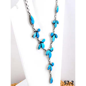Pendentif artisanal en argent sterling avec turquoise blanche, motif goutte d'eau, ancre et chiffres, style religieux classique, idéal comme cadeau - Product Image 3