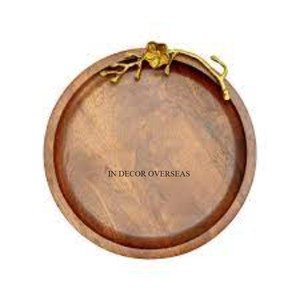 ถาดไม้สำหรับโรงแรมและเครื่องครัวร้านอาหารถาดเสิร์ฟทำจากไม้รูปทรงกลมคริสตัลใส - Product Image 3