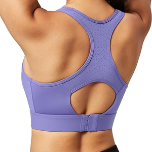 Women's Lightweight <b>Racerback</b> Sports <b>Bra</b> Soft Padding High Support Shockproof for Active Workouts Plus Size Available Breathable - Product Image 2