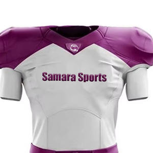 Uniformes personnalisés de l'équipe de club de football américain respirant grande taille à manches courtes ensembles d'uniformes de drapeau en sergé - Product Image 4