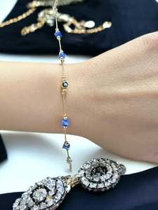 กำไลข้อมือสแตนเลสสตีลชุบทอง 18K ประดับเพชรซิคอน DAFNI BIG PAZAR สไตล์โบฮีเมียน ของขวัญสุดเทรนดี้สำหรับทุกเพศ - Product Image 5