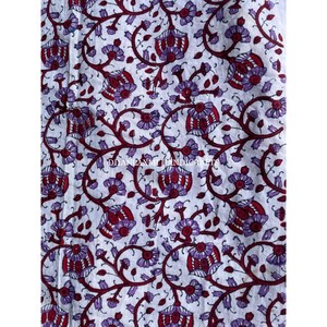 Tissu d'été imprimé de blocs de coton indien pour robes jupes Robes Caftans chemises sacs couverture florale et utilisation artisanale - Product Image 3