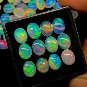 12 pièces boîte éthiopien opale Cabochon bonne qualité Multi Flashy opale Cabochon Lot forme ovale Welo opale pour la fabrication de bijoux - Product Image 3