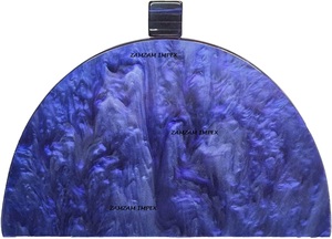 Bolso de Mano Tipo Clutch de Resina en Forma de D, Colorido, Hecho a Mano con Incrustaciones, para Fiestas, Bodas y Ocasiones Especiales - Product Image 4