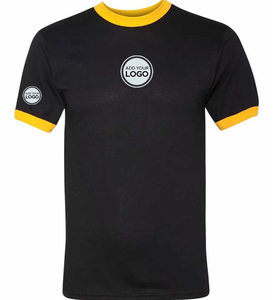 50% <b>Ring</b> Spun Cotton, 50% Polyester Ringer Custom Logo T Shirt - Product Image 3