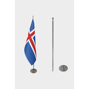 Custom #3x5ft# Islandic Indoor <b>Flag</b> with Aluminum <b>Pole</b> & Custom Logo (Digital Printing Cotton Plastic or Silk Material) - Product Image 2