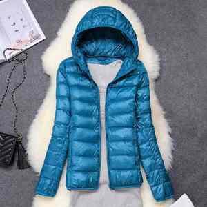 2025 New Ultra <b>Lightweight</b> <b>Women's</b> Puffer Jacket Plus Size Packable Hooded Genuine Leather <b>Coats</b> Breathable Feature-Model - Product Image 3