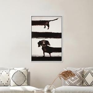 Impression sur toile moderne de Teckel : décoration murale élégante pour animaux de compagnie, toile encadrée blanche - Product Image 1
