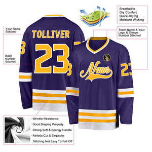 High Quality Custom Logo <b>Men's</b> <b>Pullover</b> Ice Hockey Jersey Digital Print Breathable Eco-Friendly Polyester Team Ice Hockey Wear - Product Image 5