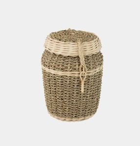 Nouvelle tendance urne de crémation en jonc de mer tissée à la main écologique cercueil commémoratif biodégradable naturel couvercle sécurisé pour bébé humain - Product Image 1