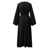 Robe musulmane unie élégante pour femmes manches évasées décontracté Abaya caftan longue robe en jean pour femmes vêtements arabes traditionnels
