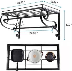 Support de casseroles en métal unique pour casseroles et poêles crochet ustensiles support de rangement suspendu mural organisateur de cuisine vente chaude - Product Image 4