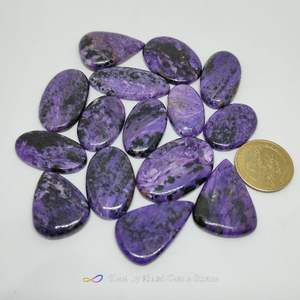 Piedras preciosas de cabujón sueltas de charoita natural tamaño libre para la fabricación de joyas - Product Image 3