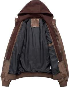 Veste de moto en cuir d'hiver pour homme GLOBAL EDGE, respirante, manches longues, logo personnalisable, position avant, couleurs personnalisées - Product Image 2