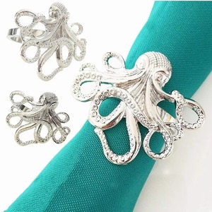 Servilletero de pulpo Accesorio único de Decoración de mesa inspirado en el mar para el hogar Comedor Boda y fiesta Elegante náutico y artístico - Product Image 2